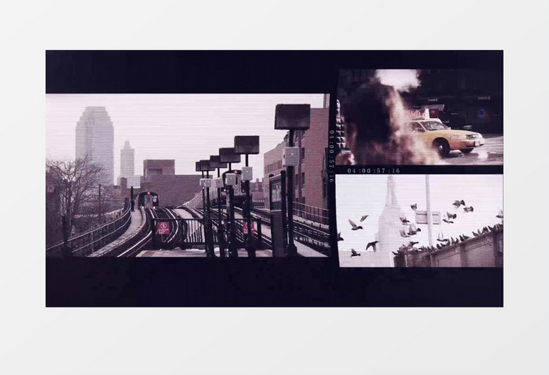 复古多屏城市街头风格开场视频动画AE模板