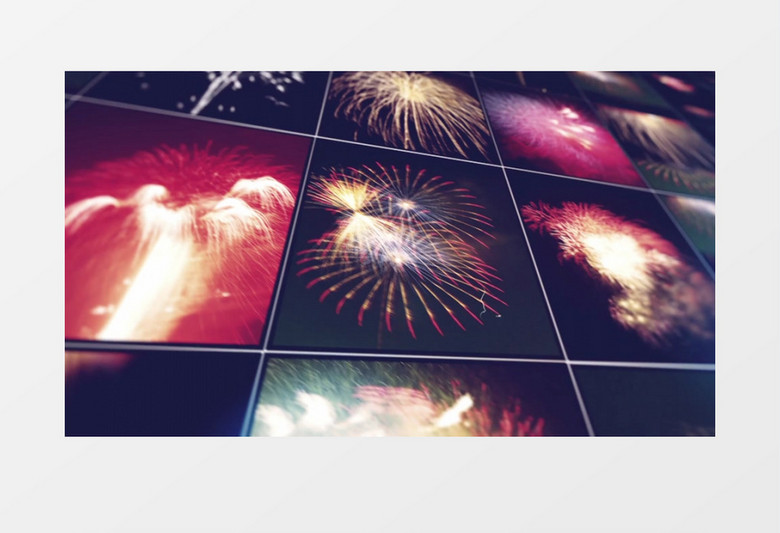 炫酷图片汇聚烟花展示片头ae模版