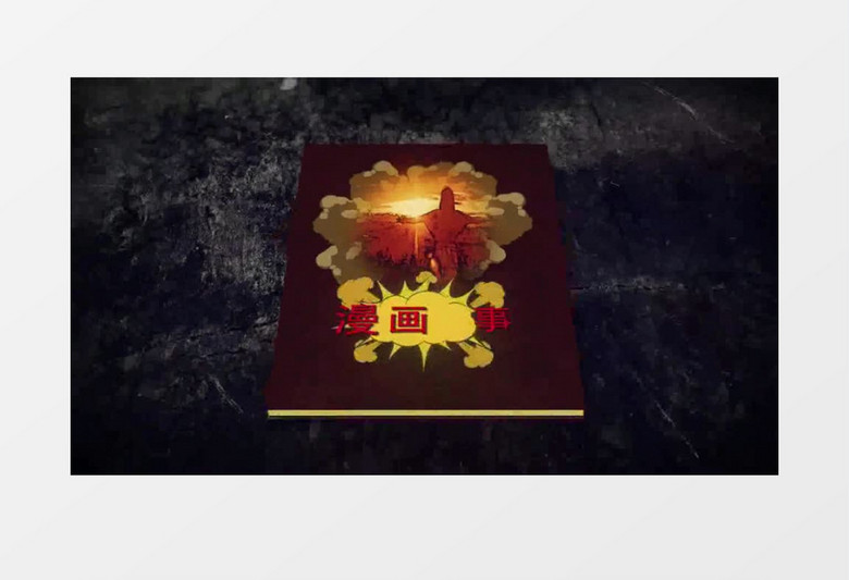 漫画书风格手绘插图照片相册AE模板