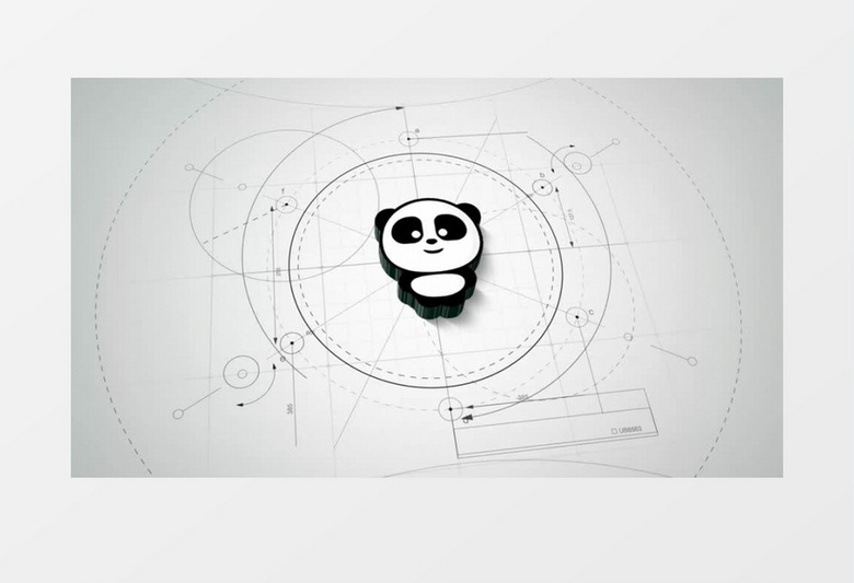 建筑架构草图绘制出logo标志的AE工程