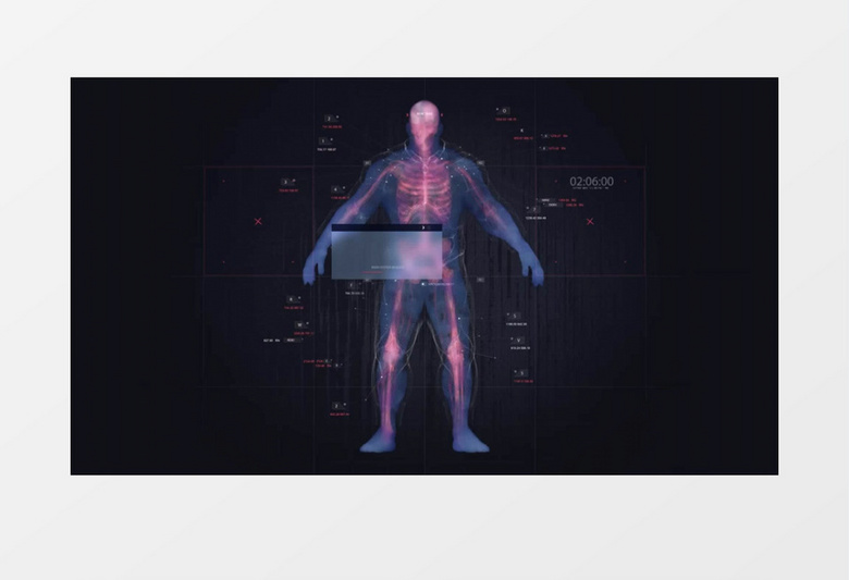 高科技人体扫描HUD人类信息图AE模板