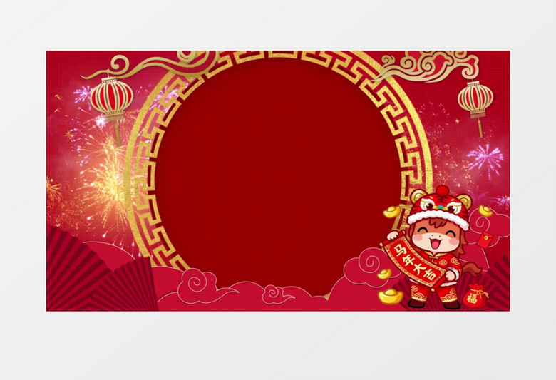 2026红色中国风马年春节拜年新年祝福AE视频模板