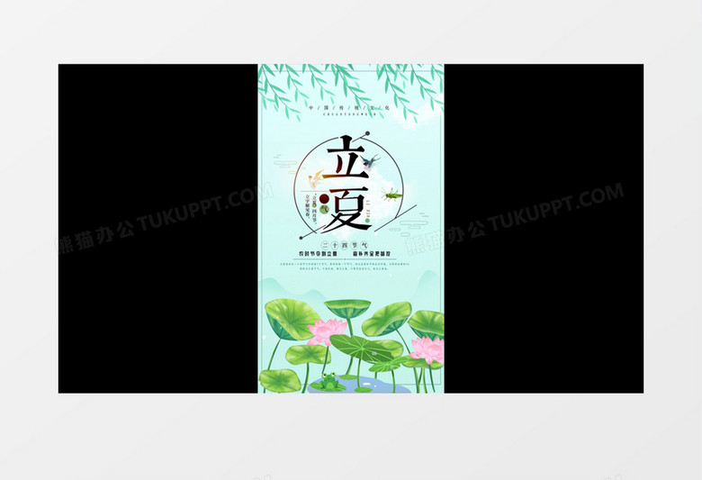 中国风传统民俗节气立夏短视频AE模板