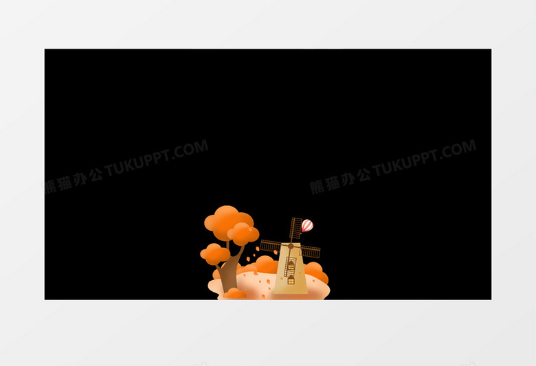 秋天枫叶落叶动态后期视频元素