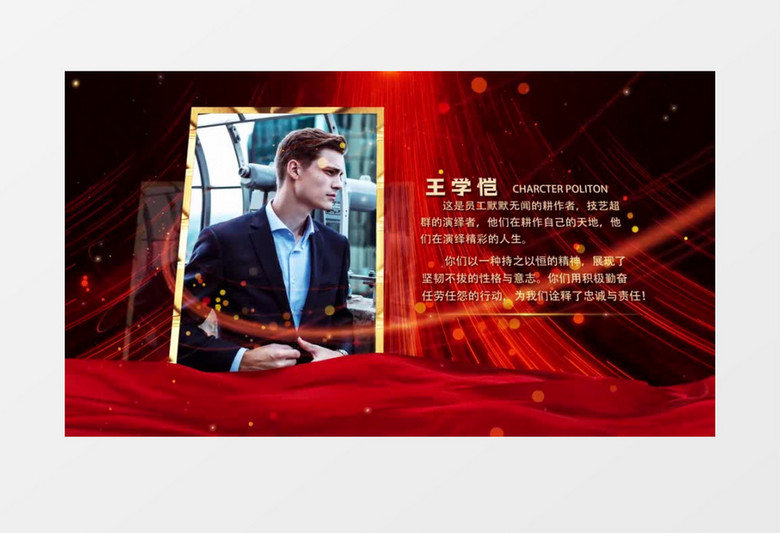 人物介绍颁奖典礼图文AE模板